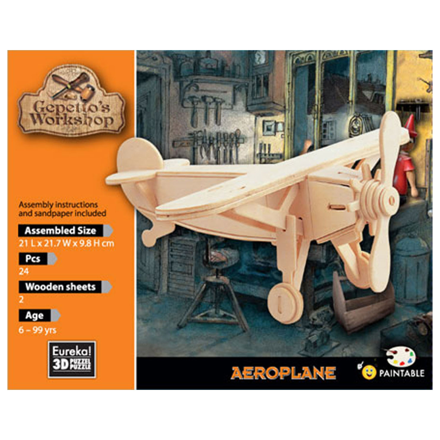Geppetto's Workshop Holzbausatz 3D – Flugzeug