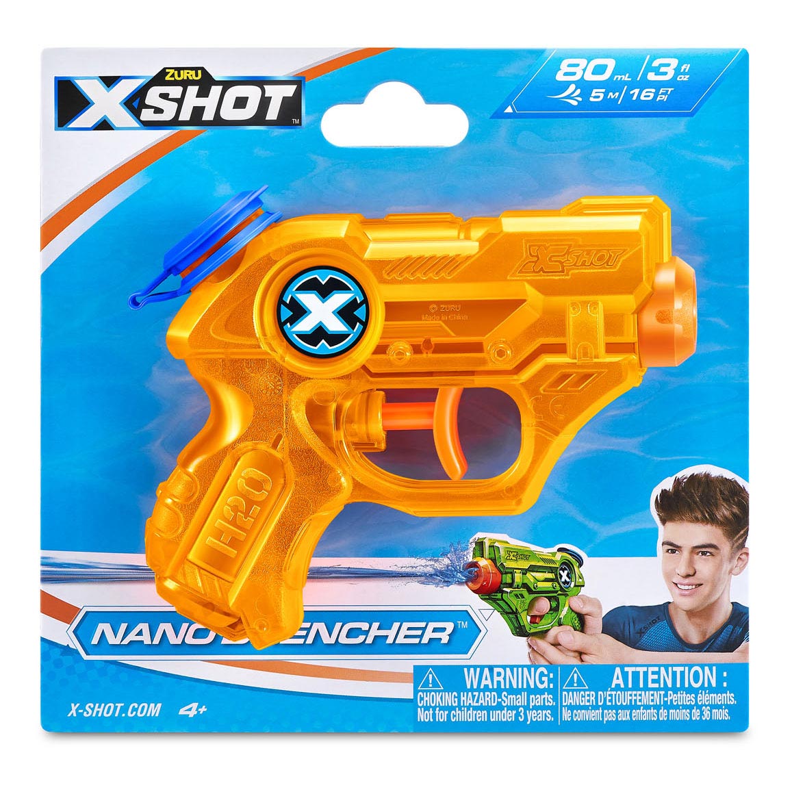 ZURU X-Shot Wasserpistole Nano Bencher, 80 ml