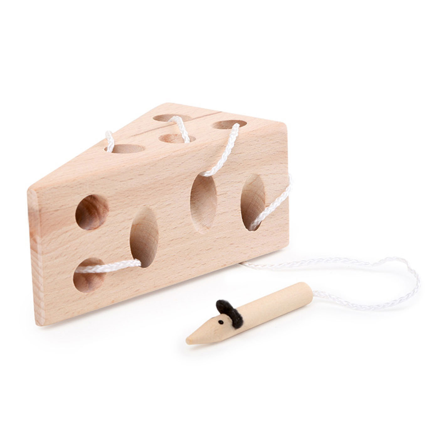 Small Foot - Fädelspiel aus Holz mit Käse und Maus