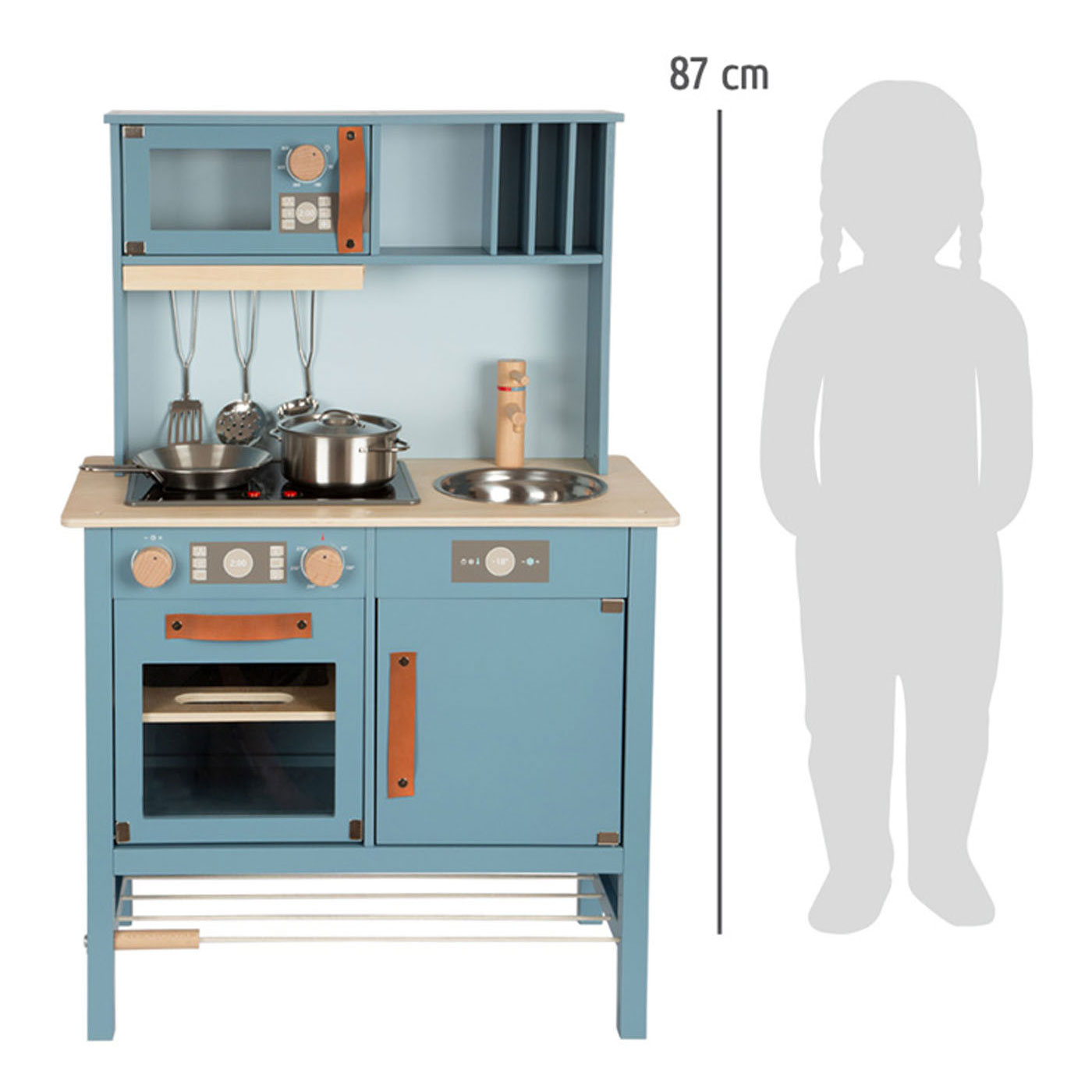 Small Foot - Kinderküche aus Holz Blau, 7dlg.