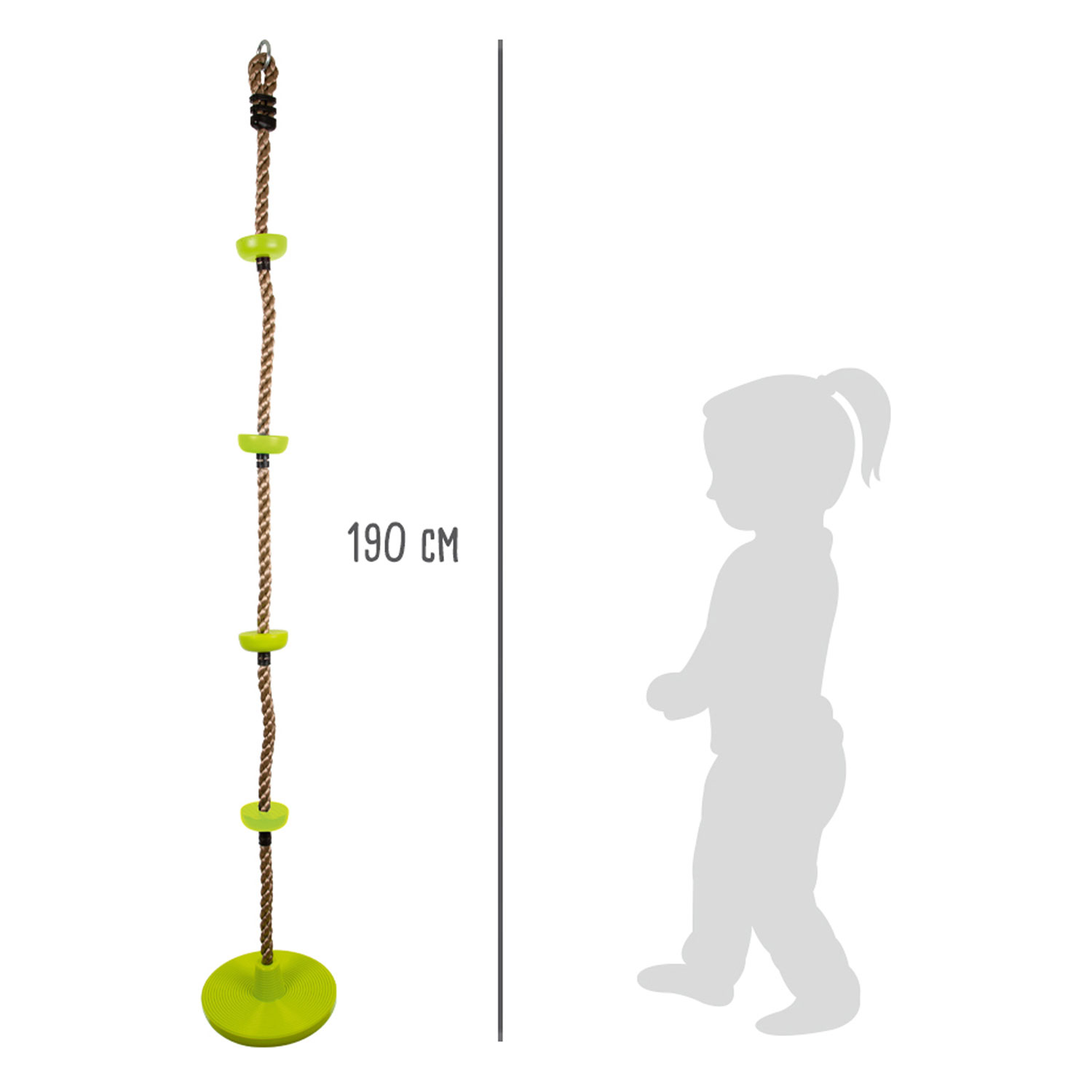 Small Foot - Kletterseil und Schaukel 2in1 Grün, 190cm