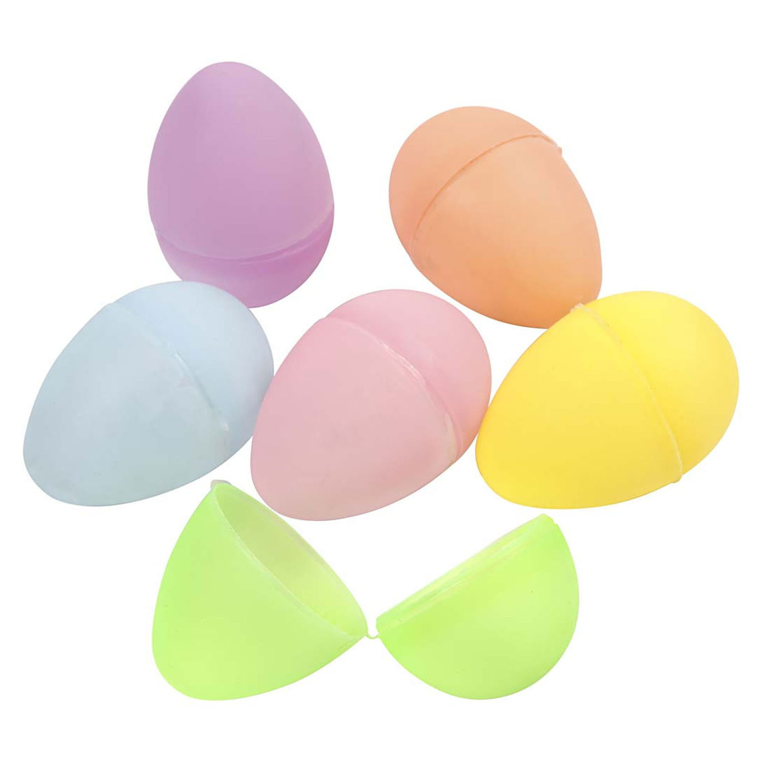 Plastic Eieren Gekleurd, 24st.