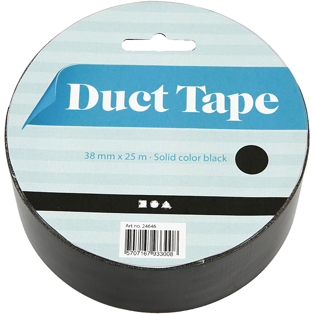 Duct Tape Zwart, 25m