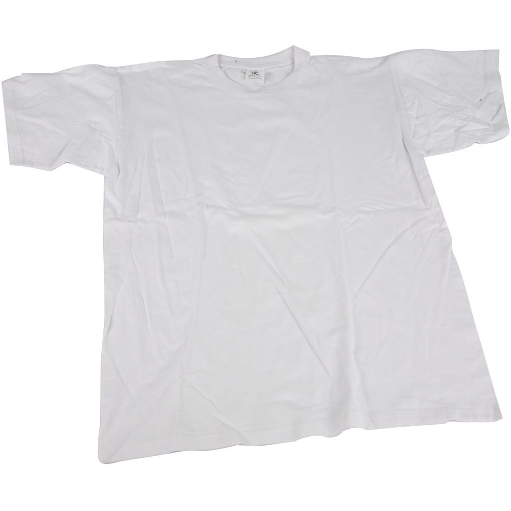T-Shirt Weiß mit Rundhalsausschnitt aus Baumwolle, Größe L