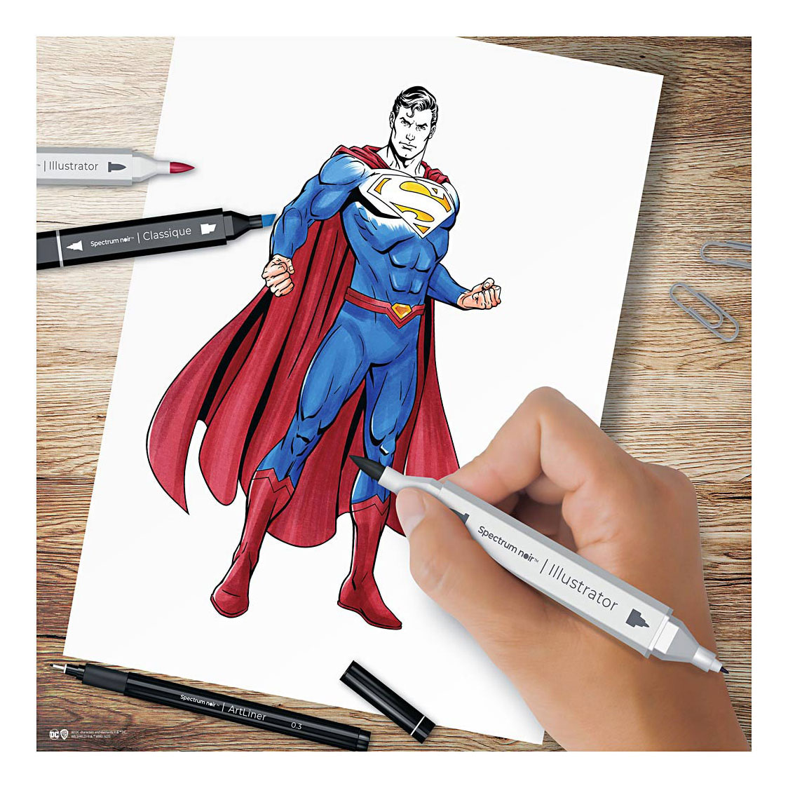 Hobby-Set Illustration Comic-Helden Superman Farbset