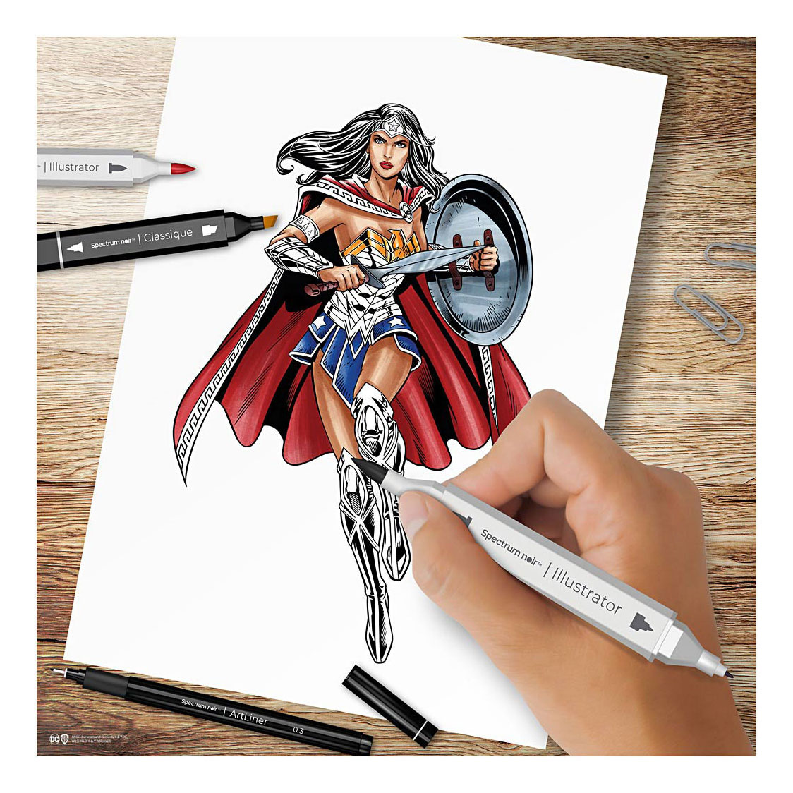 Hobby-Set Illustration Comic-Helden Wonder Woman Farbset