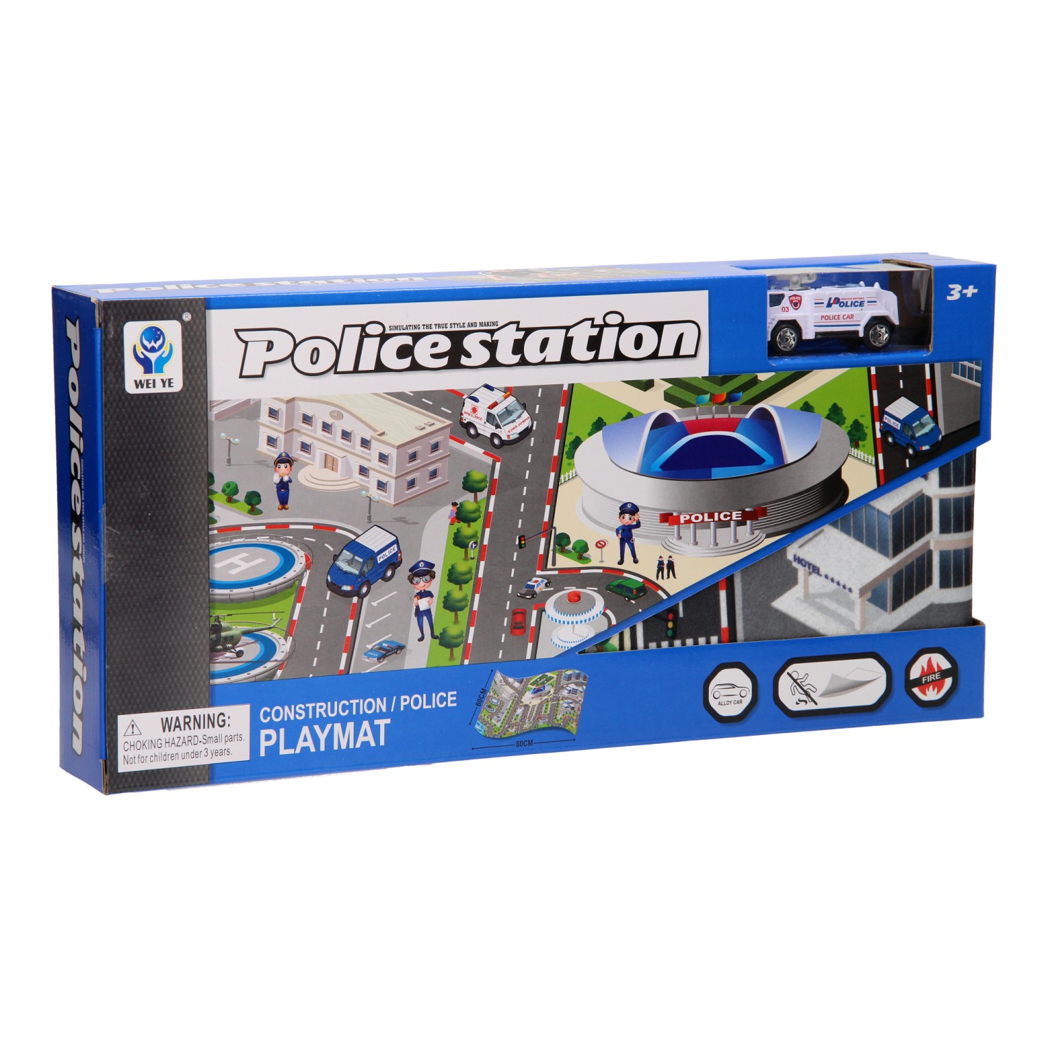 Spielmatte Polizei mit Auto