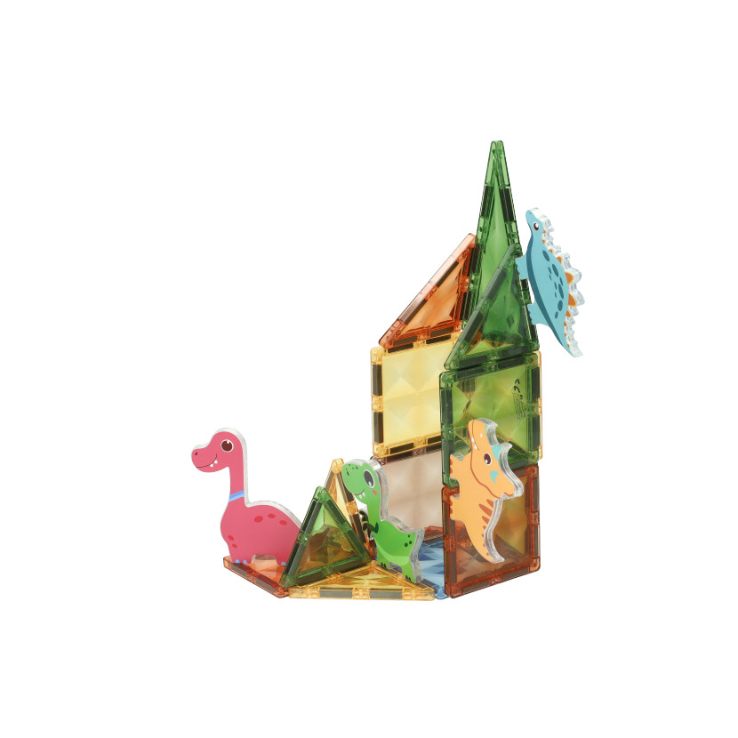 Bouwset Magneetpanelen met Dinosaurussen - 19dlg