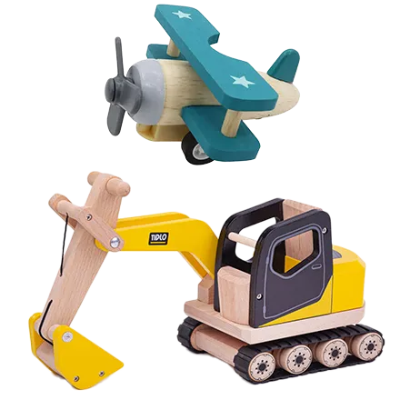 Houten Treinen en Auto's