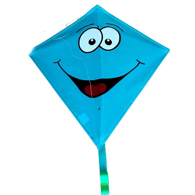 Rhombus Vlieger Diamond Smiley - Blauw
