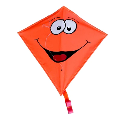 Rhombus Vlieger Diamond Smiley - Oranje