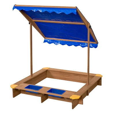 SwingKing Sandkasten aus Holz mit Wassernäpfen und Abdeckung