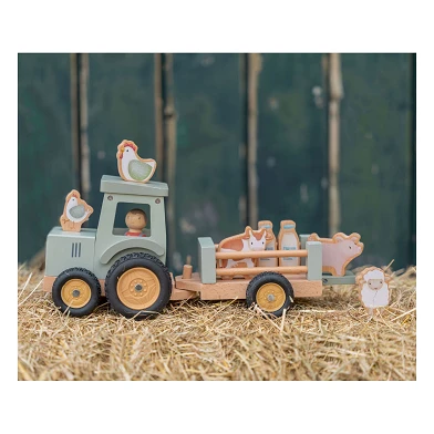 Little Dutch Houten Tractor met Aanhanger en Dieren Speelset