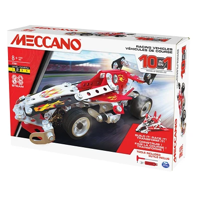 Meccano – Rennfahrzeuge, 10-in-1-STEM-Bausatz