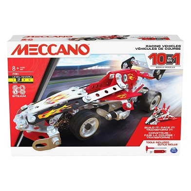 Meccano – Rennfahrzeuge, 10-in-1-STEM-Bausatz