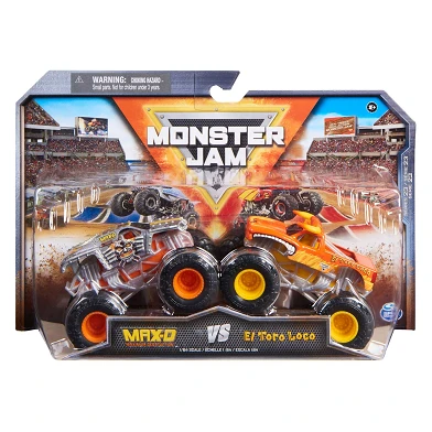 Monster Jam Max D vs El Toro Loco Monster Trucks Métal, pack de 2