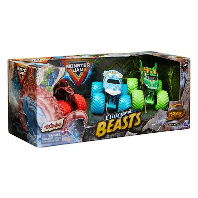 Monster Jam Charged Beasts Trucks, 3pcs., échelle 1:64
