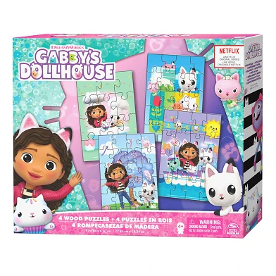Gabby's Dollhouse – 4er-Pack: Holzpuzzle