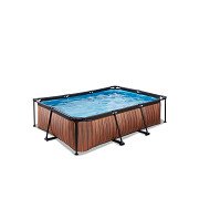 EXIT Wood zwembad 220x150x65cm met filterpomp - bruin