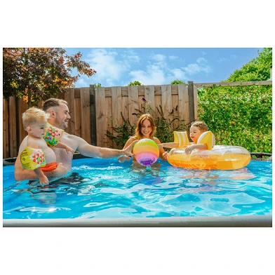 EXIT Wood zwembad ø300x76cm met filterpomp - bruin