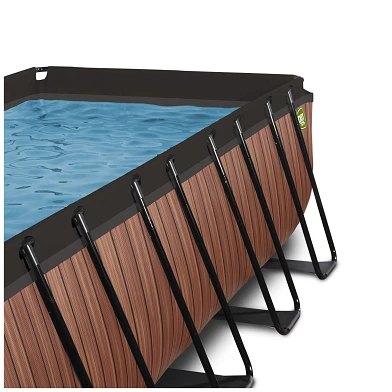 EXIT Wood zwembad 540x250x100cm met zandfilterpomp - bruin