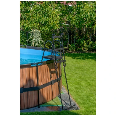 EXIT zwembadtrap voor framehoogte van 108-122cm - zwart