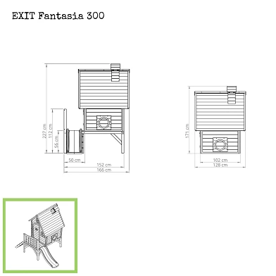 EXIT Fantasia 300 houten speelhuis - groen