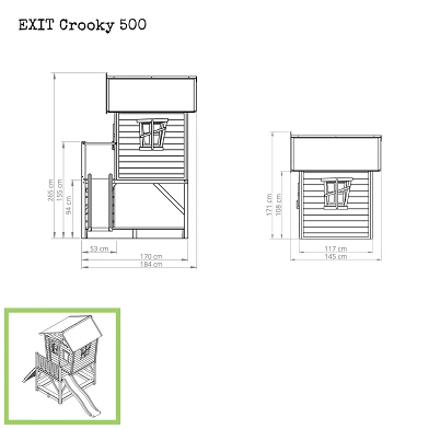 EXIT Crooky 500 houten speelhuis - grijsbeige