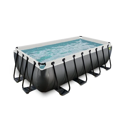 EXIT Black Leather zwembad 400x200x100cm met filterpomp - zw