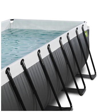 EXIT Black Leather zwembad 400x200x100cm met filterpomp - zw