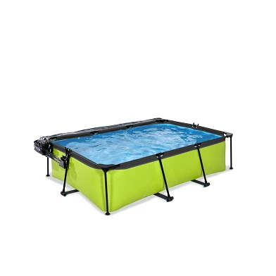 EXIT Lime zwembad 220x150x65cm met filterpomp en overkapping