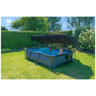 EXIT Stone zwembad 300x200x65cm met filterpomp en schaduwdoe