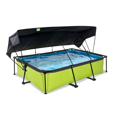 EXIT Lime zwembad 300x200x65cm met filterpomp en schaduwdoek