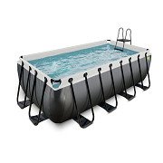 EXIT Black Leather zwembad 400x200x122cm met zandfilterpomp 
