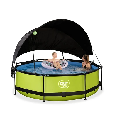 EXIT Lime zwembad ø300x76cm met filterpomp en schaduwdoek -