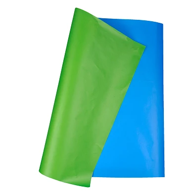 Inpakpapier Dubbelzijdig Blauw/Groen, 3 mtr