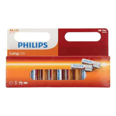 Philips Batterie Longue Durée Zinc AA/R6, 12 pcs.