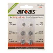 ARCAS Alkaline Knoopcelbatterijen, 6st.