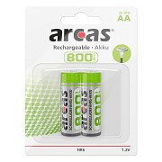 Oplaadbare Batterijen ARCAS Rechargeable NimH AA/HR6 800mAh, 2st.