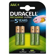 Wiederaufladbare Batterien Duracell Wiederaufladbare NimH Stay Charged AAA/HR03 900 mAh, 4 Stk.
