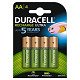 Oplaadbare Batterijen Duracell Rechargeable NimH Stay Charged AA/HR6 2500mAh, 4st.