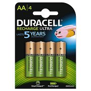 Wiederaufladbare Batterien Duracell Wiederaufladbare NimH Stay Charged AA/HR6 2500 mAh, 4 Stk.