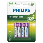 Wiederaufladbare Batterien Philips NimH AAA/HR03 950 mAh, 4 Stk.