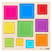 Rolf - Relief-Holz-Formpuzzle Discover Squares, 10-tlg.