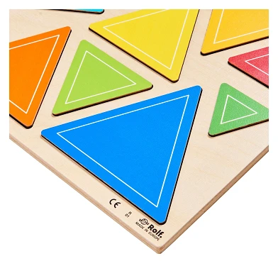 Rolf - Puzzle en forme de bois en relief Découvrez les triangles, 10 pcs.