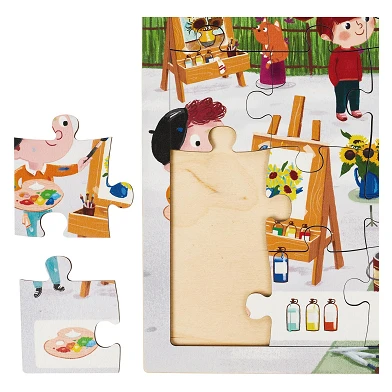 Rolf - Série de puzzles à tiges en bois, lot de 3