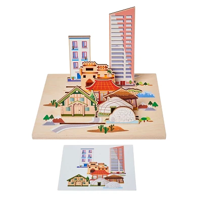 Rolf More - Maisons de puzzle en bois, 8 pcs.
