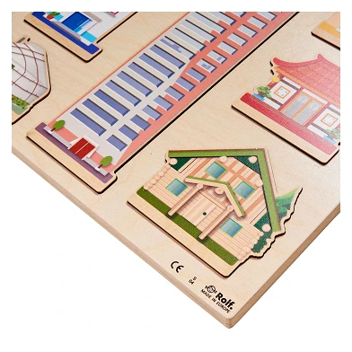 Rolf More - Maisons de puzzle en bois, 8 pcs.