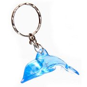 Schlüsselanhänger Delphin, transparent blau