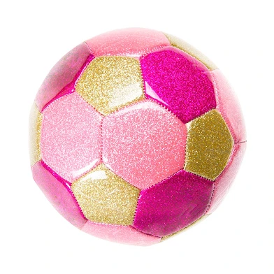 Ballon de football rose métallisé, 15 cm